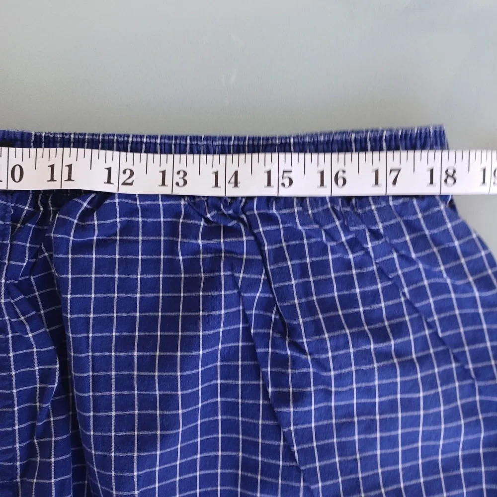 Polo Ralph Lauren Mens XL Blue White Windowpane Check Cotton Pajama Pants Lounge